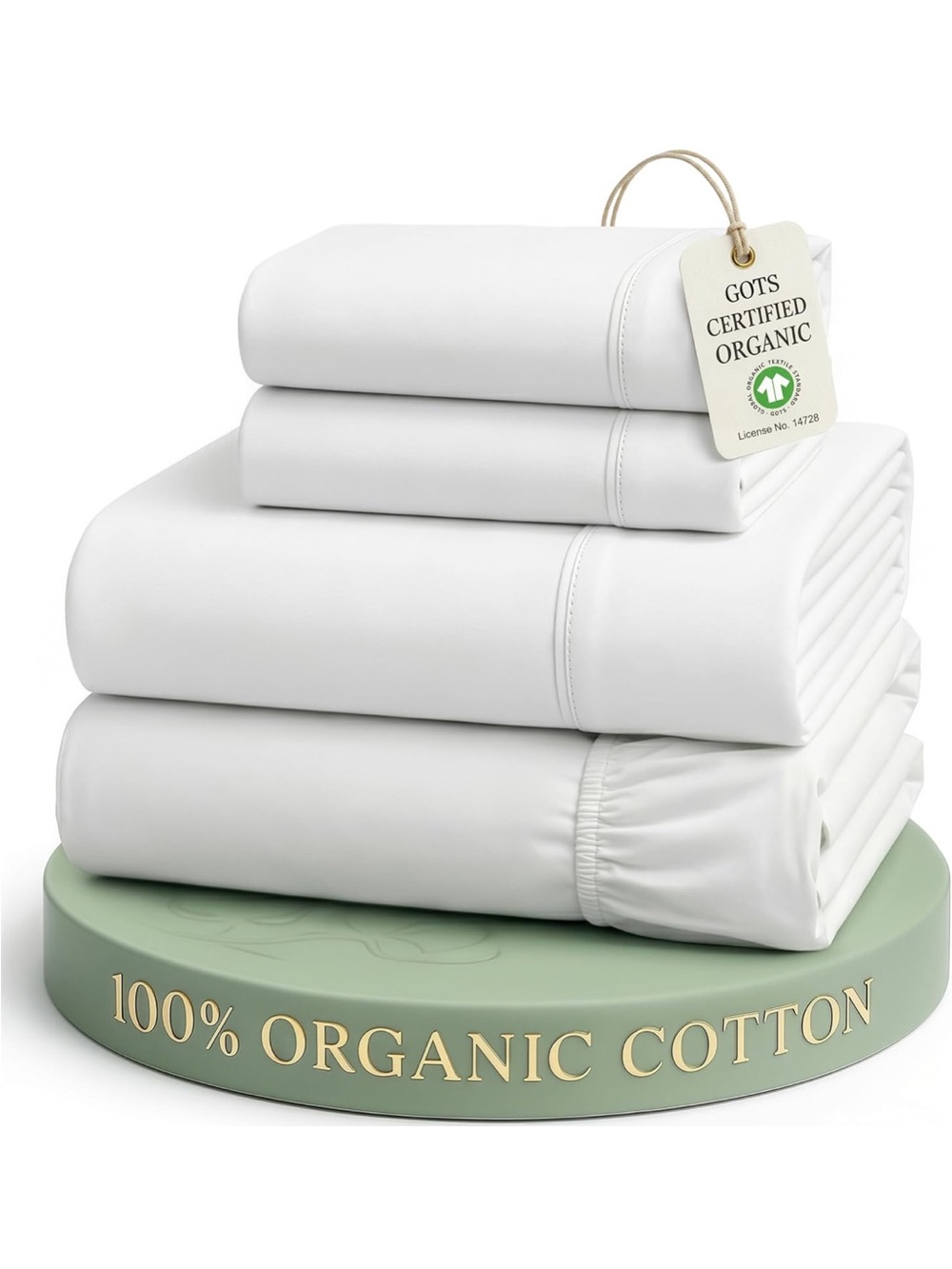 NEW LANE LINEN 100% Organic Mercerized Cotton PreWashed Full Size Bed SheetS